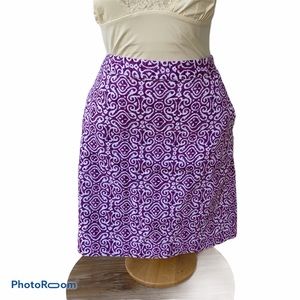 Purple‎ White Side Zip Mini Skirt 14